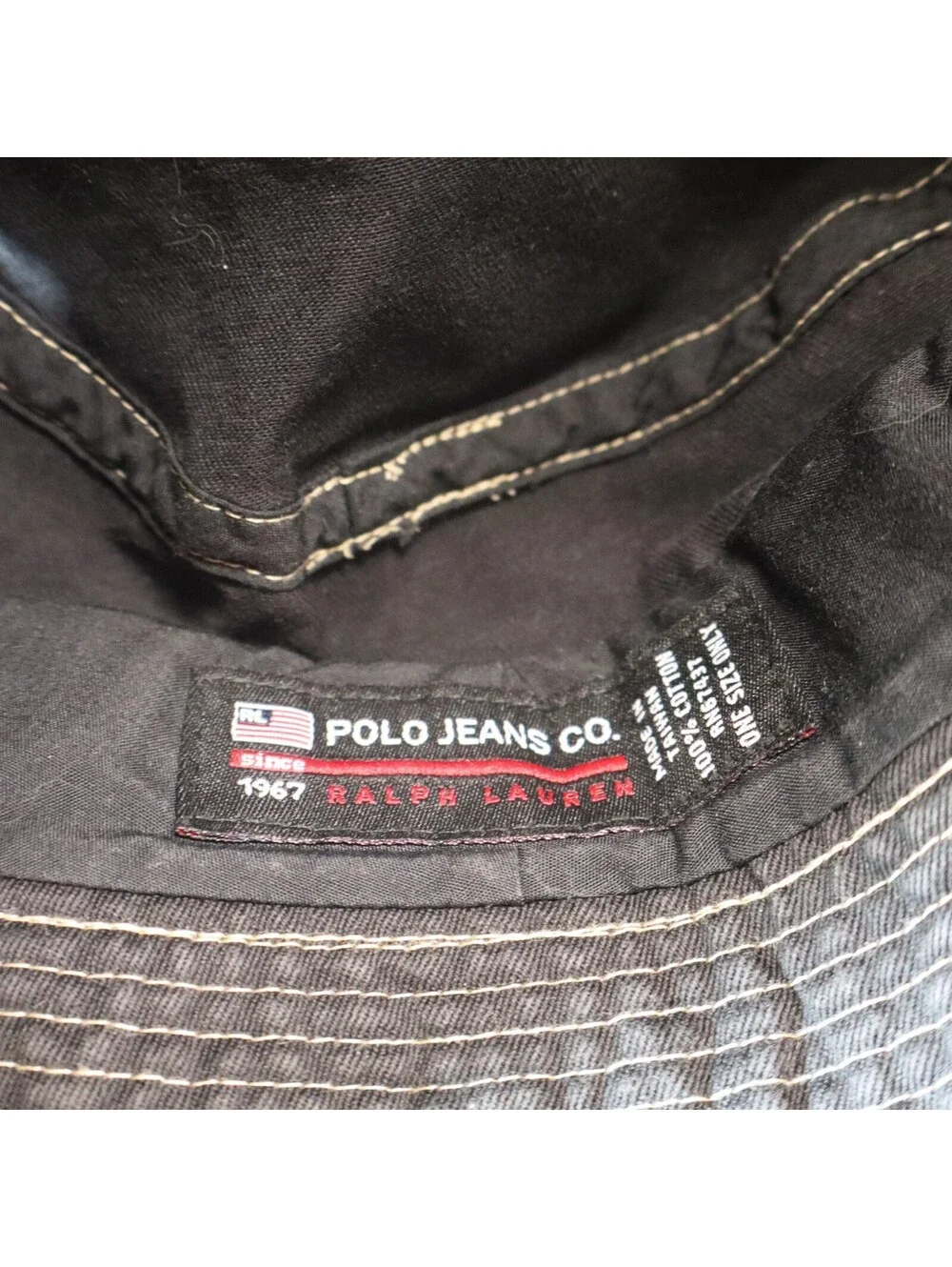 Polo Jeans Youth Bucket Hat Black Denim Belt Utility Gorp